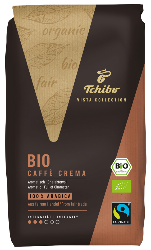 Tchibo Kaffee , Vista Bio Caffè Crema, , ganze Bohne von Tchibo