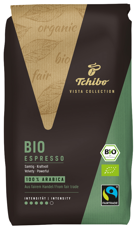 Tchibo Kaffee , Vista Bio Espresso, , ganze Bohne von Tchibo