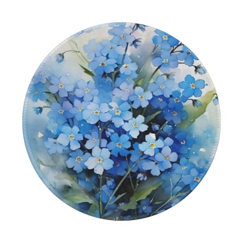 Tcoay Wasserdichtes Mauspad, rundes 8-Zoll-Mauspad, rutschfeste Gummibasis,Aquarell Vergissmeinnicht Blumen Tcoay Wasserdichtes Mauspad, rundes 8-Zoll-Mauspad, rutschfeste Gummibasis,Aquarell Vergissmeinnicht Blumen von Tcoay