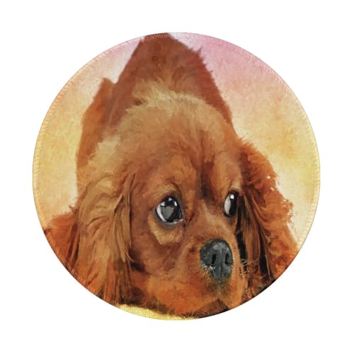 Tcoay Wasserdichtes Mauspad, rundes 8-Zoll-Mauspad, rutschfeste Gummibasis,Cavalier King Charles Spaniel Tcoay Wasserdichtes Mauspad, rundes 8-Zoll-Mauspad, rutschfeste Gummibasis,Cavalier King Charles Spaniel von Tcoay