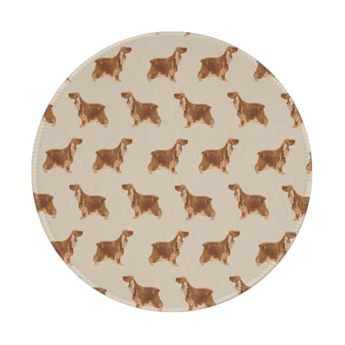 Tcoay Wasserdichtes Mauspad, rundes 8-Zoll-Mauspad, rutschfeste Gummibasis,Cocker Spaniel Hund Jagdhund Sand Tcoay Wasserdichtes Mauspad, rundes 8-Zoll-Mauspad, rutschfeste Gummibasis,Cocker Spaniel Hund Jagdhund Sand von Tcoay