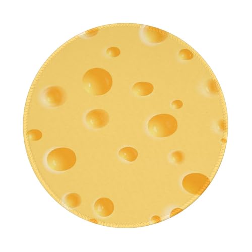 Tcoay Wasserdichtes Mauspad, rundes 8-Zoll-Mauspad, rutschfeste Gummibasis,Gelbes Käsemuster Tcoay Wasserdichtes Mauspad, rundes 8-Zoll-Mauspad, rutschfeste Gummibasis,Gelbes Käsemuster von Tcoay