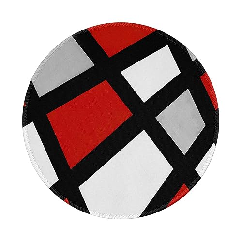 Tcoay Wasserdichtes Mauspad, rundes 8-Zoll-Mauspad, rutschfeste Gummibasis,Geometrisch Rot Grau Schwarz Weiß Tcoay Wasserdichtes Mauspad, rundes 8-Zoll-Mauspad, rutschfeste Gummibasis,Geometrisch Rot Grau Schwarz Weiß von Tcoay