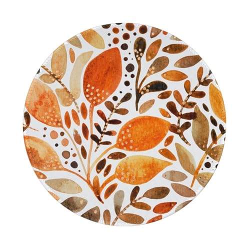 Tcoay Wasserdichtes Mauspad, rundes 8-Zoll-Mauspad, rutschfeste Gummibasis,Herbst Aquarell Blätter Tcoay Wasserdichtes Mauspad, rundes 8-Zoll-Mauspad, rutschfeste Gummibasis,Herbst Aquarell Blätter von Tcoay