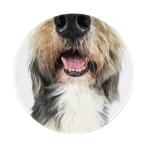 Tcoay Wasserdichtes Mauspad, rundes 8-Zoll-Mauspad, rutschfeste Gummibasis,Hund Bearded Collie Lustige Nase Tcoay Wasserdichtes Mauspad, rundes 8-Zoll-Mauspad, rutschfeste Gummibasis,Hund Bearded Collie Lustige Nase von Tcoay