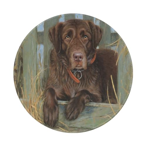 Tcoay Wasserdichtes Mauspad, rundes 8-Zoll-Mauspad, rutschfeste Gummibasis,Labrador Hund Lab Schokolade Tcoay Wasserdichtes Mauspad, rundes 8-Zoll-Mauspad, rutschfeste Gummibasis,Labrador Hund Lab Schokolade von Tcoay