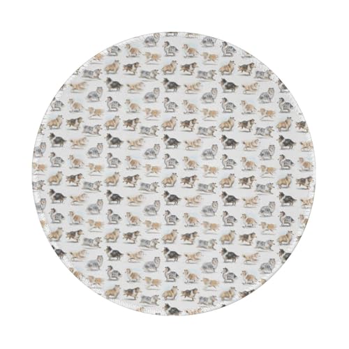 Tcoay Wasserdichtes Mauspad, rundes 8-Zoll-Mauspad, rutschfeste Gummibasis,Langhaarcollie Tcoay Wasserdichtes Mauspad, rundes 8-Zoll-Mauspad, rutschfeste Gummibasis,Langhaarcollie von Tcoay