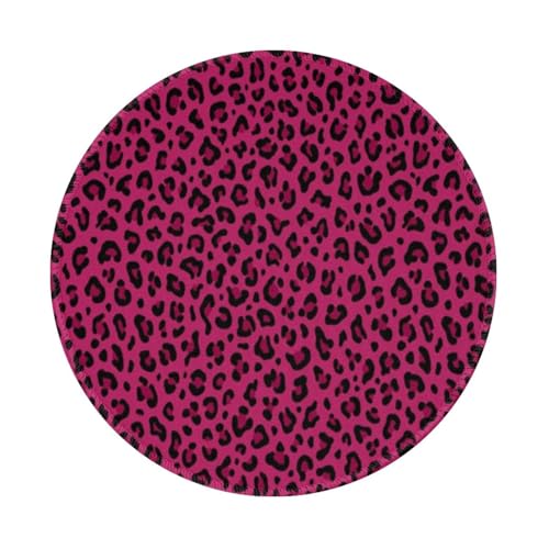 Tcoay Wasserdichtes Mauspad, rundes 8-Zoll-Mauspad, rutschfeste Gummibasis,Love Leopard Leopardenmuster in Pink Tcoay Wasserdichtes Mauspad, rundes 8-Zoll-Mauspad, rutschfeste Gummibasis,Love Leopard Leopardenmuster in Pink von Tcoay