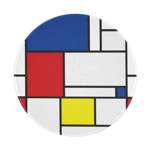 Tcoay Wasserdichtes Mauspad, rundes 8-Zoll-Mauspad, rutschfeste Gummibasis,Mondrian Minimalist De Stijl Moderne Kunst Tcoay Wasserdichtes Mauspad, rundes 8-Zoll-Mauspad, rutschfeste Gummibasis,Mondrian Minimalist De Stijl Moderne Kunst von Tcoay