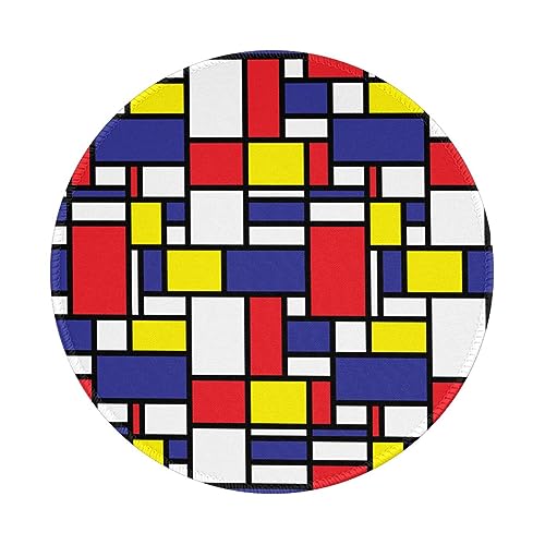 Tcoay Wasserdichtes Mauspad, rundes 8-Zoll-Mauspad, rutschfeste Gummibasis,Mondrian-Musterdruck Tcoay Wasserdichtes Mauspad, rundes 8-Zoll-Mauspad, rutschfeste Gummibasis,Mondrian-Musterdruck von Tcoay