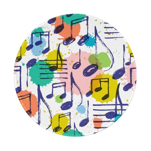 Tcoay Wasserdichtes Mauspad, rundes 8-Zoll-Mauspad, rutschfeste Gummibasis,Musik, Musiknoten, Stilvoll Tcoay Wasserdichtes Mauspad, rundes 8-Zoll-Mauspad, rutschfeste Gummibasis,Musik, Musiknoten, Stilvoll von Tcoay