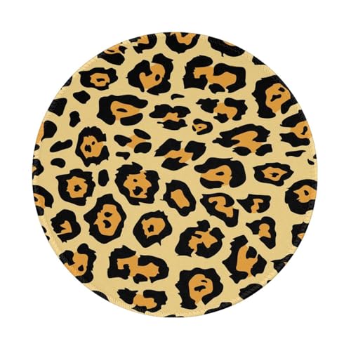 Tcoay Wasserdichtes Mauspad, rundes 8-Zoll-Mauspad, rutschfeste Gummibasis,Schöner Leopardenmuster-Aufdruck Tcoay Wasserdichtes Mauspad, rundes 8-Zoll-Mauspad, rutschfeste Gummibasis,Schöner Leopardenmuster-Aufdruck von Tcoay
