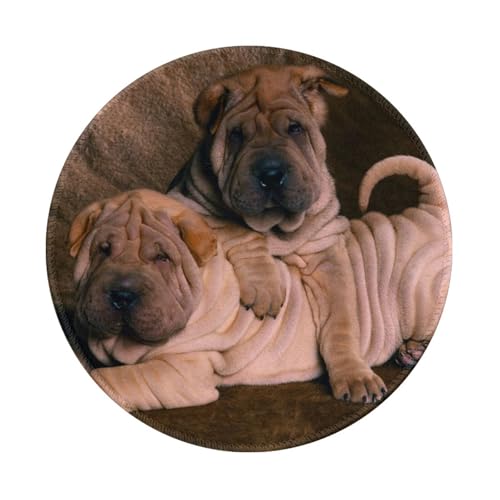 Tcoay Wasserdichtes Mauspad, rundes 8-Zoll-Mauspad, rutschfeste Gummibasis,Shar Pei Hund Tcoay Wasserdichtes Mauspad, rundes 8-Zoll-Mauspad, rutschfeste Gummibasis,Shar Pei Hund von Tcoay