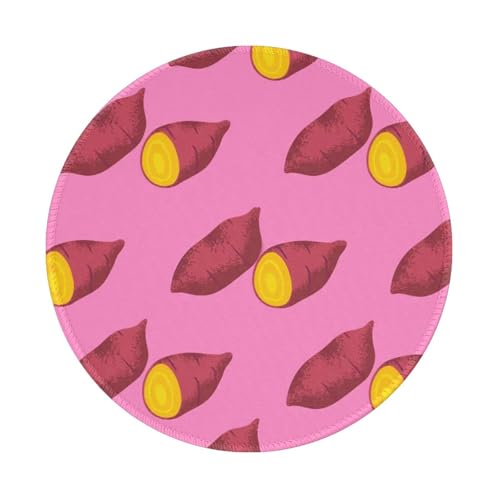 Tcoay Wasserdichtes Mauspad, rundes 8-Zoll-Mauspad, rutschfeste Gummibasis,Süßkartoffelmuster Tcoay Wasserdichtes Mauspad, rundes 8-Zoll-Mauspad, rutschfeste Gummibasis,Süßkartoffelmuster von Tcoay