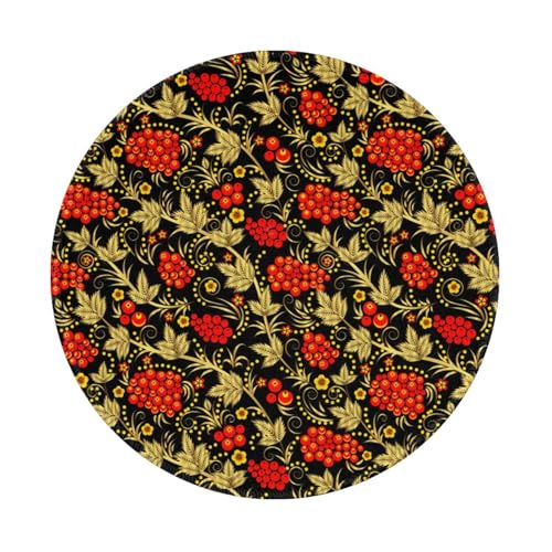 Tcoay Wasserdichtes Mauspad, rundes 8-Zoll-Mauspad, rutschfeste Gummibasis,Traditionelle russische Cranberry Tcoay Wasserdichtes Mauspad, rundes 8-Zoll-Mauspad, rutschfeste Gummibasis,Traditionelle russische Cranberry von Tcoay