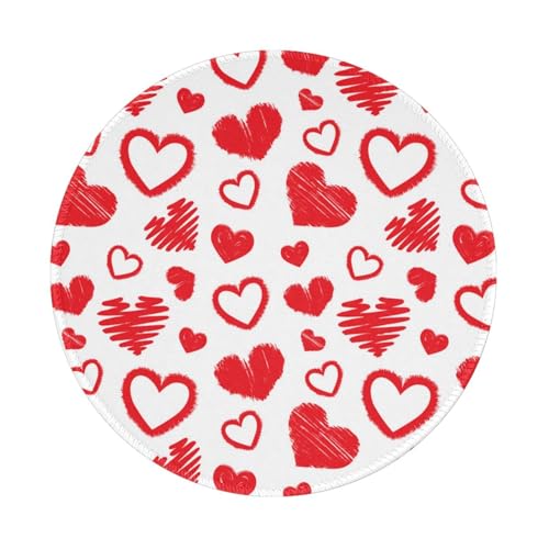 Tcoay Wasserdichtes Mauspad, rundes 8-Zoll-Mauspad, rutschfeste Gummibasis,Valentinstag Herz Tcoay Wasserdichtes Mauspad, rundes 8-Zoll-Mauspad, rutschfeste Gummibasis,Valentinstag Herz von Tcoay