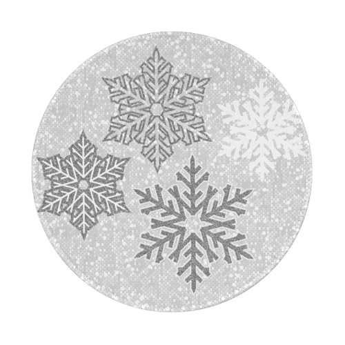 Tcoay Wasserdichtes Mauspad, rundes 8-Zoll-Mauspad, rutschfeste Gummibasis,Weihnachten Funkelnde silbergraue und weiße Schneeflocken Tcoay Wasserdichtes Mauspad, rundes 8-Zoll-Mauspad, rutschfeste Gummibasis,Weihnachten Funkelnde silbergraue und weiße Schneeflocken von Tcoay