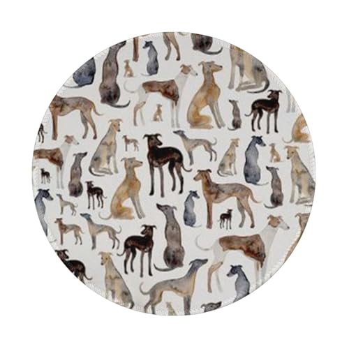 Tcoay Wasserdichtes Mauspad, rundes 8-Zoll-Mauspad, rutschfeste Gummibasis,Windhunde, Wippets und Lurcher-Hunde Tcoay Wasserdichtes Mauspad, rundes 8-Zoll-Mauspad, rutschfeste Gummibasis,Windhunde, Wippets und Lurcher-Hunde von Tcoay