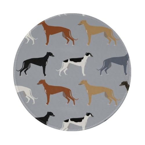 Tcoay Wasserdichtes Mauspad, rundes 8-Zoll-Mauspad, rutschfeste Gummibasis,Windhunde Größere Version Hunde Windhundmäntel Farben Tcoay Wasserdichtes Mauspad, rundes 8-Zoll-Mauspad, rutschfeste Gummibasis,Windhunde Größere Version Hunde Windhundmäntel Farben von Tcoay