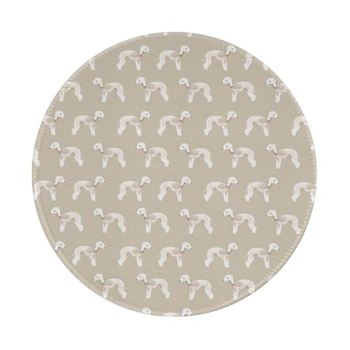 Wasserdichtes Mauspad, rundes 8-Zoll-Mauspad, rutschfeste Gummibasis,Bedlington Terrier Hunde Haustier Design Wasserdichtes Mauspad, rundes 8-Zoll-Mauspad, rutschfeste Gummibasis,Bedlington Terrier Hunde Haustier Design von Tcoay