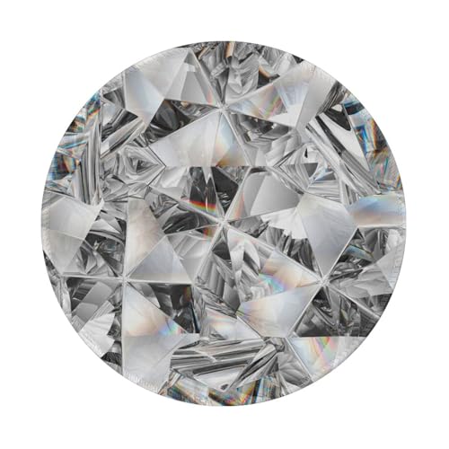 Wasserdichtes Mauspad, rundes 8-Zoll-Mauspad, rutschfeste Gummibasis,Diamant Textur Stil Kristall Wasserdichtes Mauspad, rundes 8-Zoll-Mauspad, rutschfeste Gummibasis,Diamant Textur Stil Kristall von Tcoay