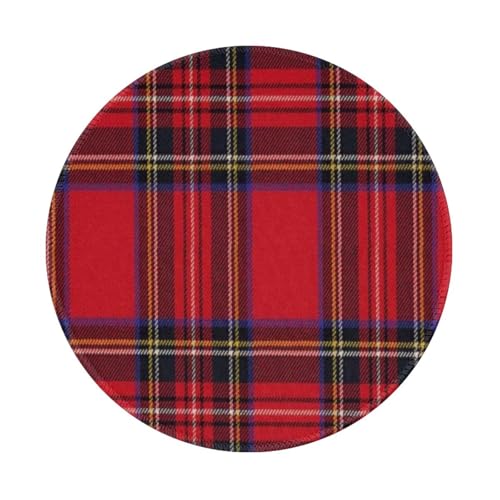 Wasserdichtes Mauspad, rundes 8-Zoll-Mauspad, rutschfeste Gummibasis,Königlicher Stewart Tartan von Tcoay