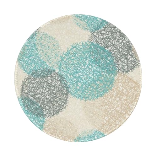Wasserdichtes Mauspad, rundes 8-Zoll-Mauspad, rutschfeste Gummibasis,Muster Beige Teal Grau Kreise Wasserdichtes Mauspad, rundes 8-Zoll-Mauspad, rutschfeste Gummibasis,Muster Beige Teal Grau Kreise von Tcoay