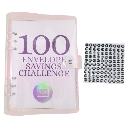 Tdkjfoutr 100-Challenge-Geldspar-Ordner, 100 Umschläge, Geldspar-Challenge: ein Unterhaltsamer und Einfacher Budgetplaner, Langlebig, Einfach zu Verwenden, Rosa von Tdkjfoutr
