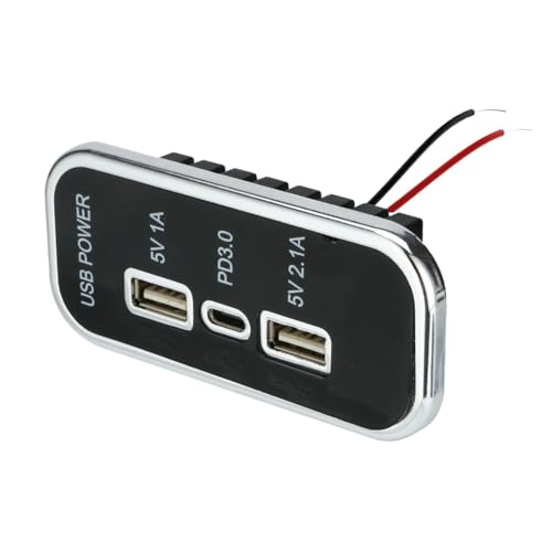 Tdkjfoutr 12/24 V Autoladegerät PD3.0 Dual USB-Buchse für Motorrad Auto ATV Boot RV Bus Netzteil Steckdose Tdkjfoutr 12/24 V Autoladegerät PD3.0 Dual USB-Buchse für Motorrad Auto ATV Boot RV Bus Netzteil Steckdose von Tdkjfoutr