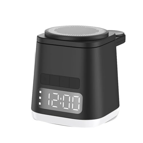 Tdkjfoutr 3-In-1-Kabellose Ladestation mit und Nachtlicht für Telefon und Uhr, Ladegerät-Kombiständer Schwarz Tdkjfoutr 3-In-1-Kabellose Ladestation mit und Nachtlicht für Telefon und Uhr, Ladegerät-Kombiständer Schwarz von Tdkjfoutr