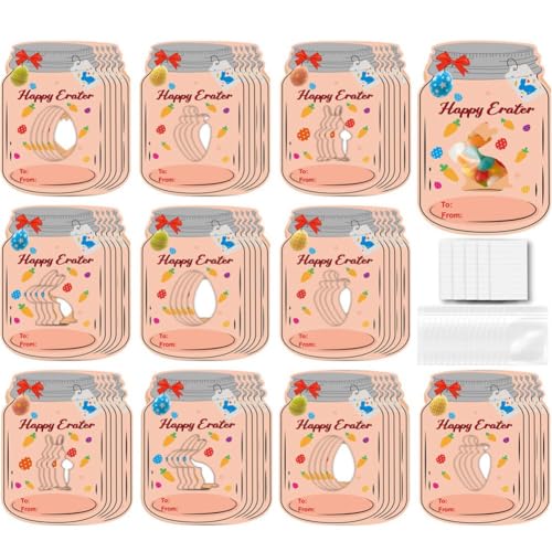 Tdkjfoutr 48 Stk. Frohe Notizkarten-Set Flaschenform Ferien-Osterkarten Lustige Retro-Frühjahrsnotizkarte Eier-Grußkarten-Kit von Tdkjfoutr