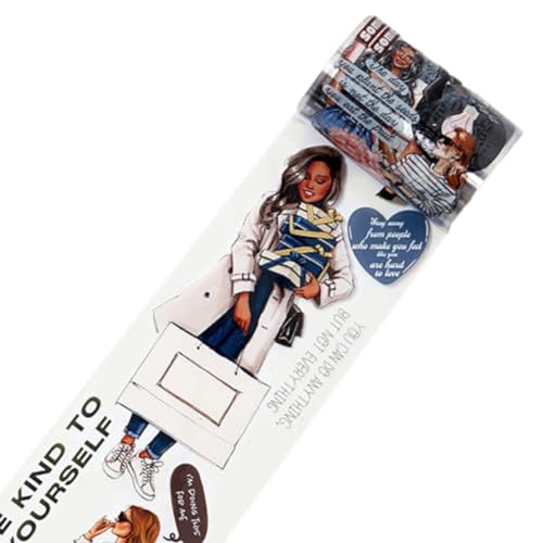Tdkjfoutr Breites PET-Klebeband Von Chic Attitude, Einzelrolle, Originelle, Dekoratives Klebeband für Mode-Outfits für Mädchen, Charaktere, Transparent, Langlebig von Tdkjfoutr