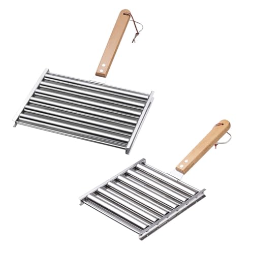 Tdkjfoutr Hot Dog Grillroller, Hot Dog Würstchen Rollständer mit Extra Langem Holzgriff, Geeignet für Outdoor Camping Grillen Tdkjfoutr Hot Dog Grillroller, Hot Dog Würstchen Rollständer mit Extra Langem Holzgriff, Geeignet für Outdoor Camping Grillen von Tdkjfoutr