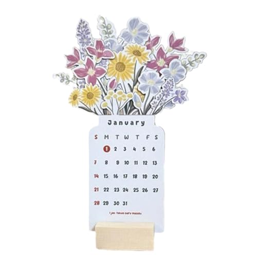 Tdkjfoutr Tischkalender 2024 mit Basisblume, Kleiner Tischkalender Wie Abgebildet, Tischkalenderplaner 2024, Schreibtischplaner von Tdkjfoutr