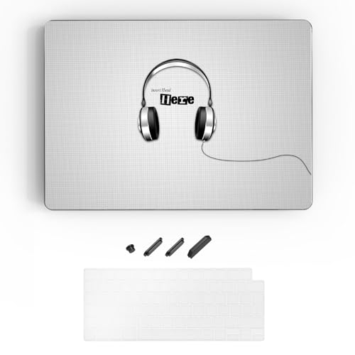 TeDaWen Hülle Kompatible mit MacBook Air 13,6 Zoll 2024 2023 2022 Release Modell: M3 A3113 M2 A2681 Chip, Gedrucktes Muster Hartschale Laptop Hülle für MacBook Air 13,6 Zoll，Musik Headset von TeDaWen