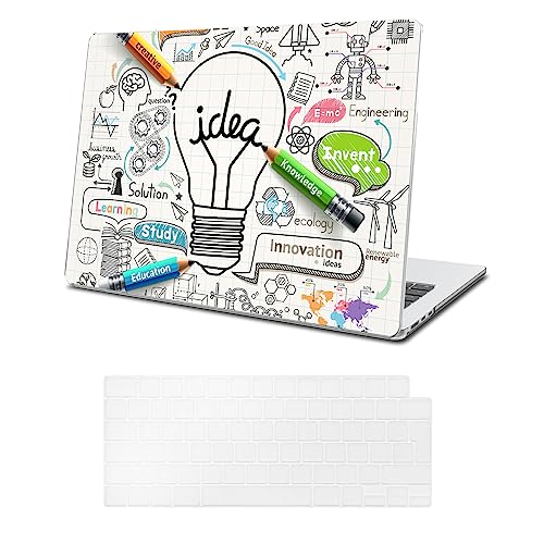 TeDaWen MacBook Hülle Kompatibel mit MacBook Air 15,3 Zoll 2024 2023 Release New (Modell: MacBook Air 15 A3114 M3 A2941 M2 Chip), Hartschalengehäuse mit Tastaturabdeckung，Glühbirne -2 von TeDaWen