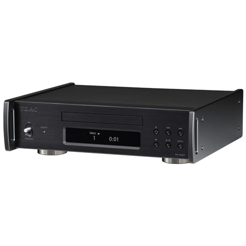 TEAC Reference PD-505T CD-Transport mit diskreten Stromkreisen, kristallbasiertem Taktgeber mit 10MHz Takteingang, Vollmetallgehäuse, Schwarz von Teac