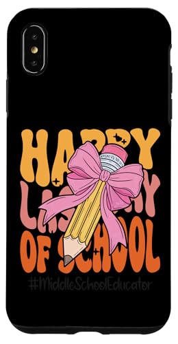 Mittelschule Pädagoge Happy Last Day of School Coquette Bow Hülle für iPhone XS Max Mittelschule Pädagoge Happy Last Day of School Coquette Bow Hülle für iPhone XS Max von Teacher Pencil Design Apparel Co.