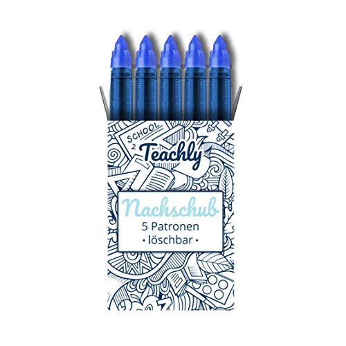 Teachly Tintenrollerpatronen Superteacher 0,6mm (Blau - löschbar) von Teachly