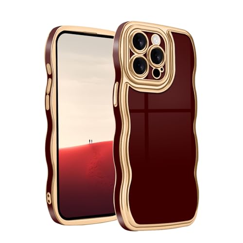 Teageo Hülle für iPhone 13 Pro Max, Eleganz Golden Rand Galvanisierte Wellenform Handyhülle Anti-Drop Stoßfest Kameraschutz Phone Case für iPhone 13 Pro Max, Weinrot Teageo Hülle für iPhone 13 Pro Max, Eleganz Golden Rand Galvanisierte Wellenform Handyhülle Anti-Drop Stoßfest Kameraschutz Phone Case für iPhone 13 Pro Max, Weinrot von Teageo