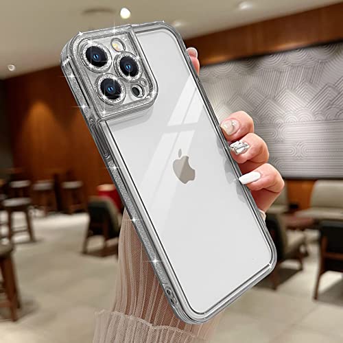 Teageo Hülle für iPhone 13 Pro Max, klare, stoßfeste Silikon-Schutzhülle mit plattiertem Glitzermuster, Kratzfeste Abdeckung mit Kameraschutz, Silber Teageo Hülle für iPhone 13 Pro Max, klare, stoßfeste Silikon-Schutzhülle mit plattiertem Glitzermuster, Kratzfeste Abdeckung mit Kameraschutz, Silber von Teageo