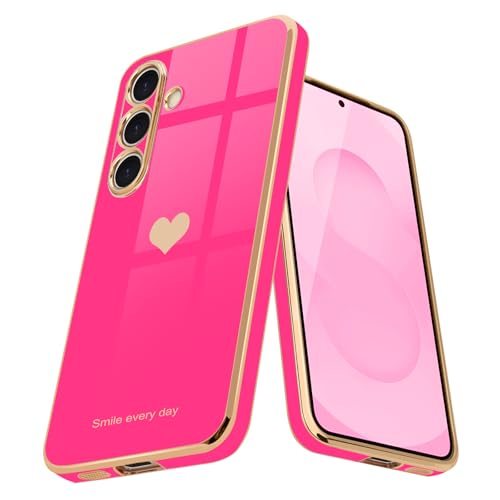 Teageo Kompatibel mit Samsung Galaxy S25 Hülle, Süße Mädchen Handyhülle Luxuriös Galvanisierte Glitzer Weich TPU Kameraschutz Kratzfest Stoßfest Schutzhülle für Samsung S25, Rose Rot Teageo Kompatibel mit Samsung Galaxy S25 Hülle, Süße Mädchen Handyhülle Luxuriös Galvanisierte Glitzer Weich TPU Kameraschutz Kratzfest Stoßfest Schutzhülle für Samsung S25, Rose Rot von Teageo