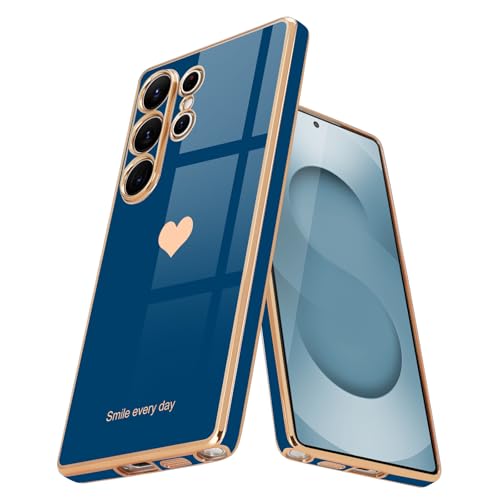 Teageo Kompatibel mit Samsung Galaxy S25 Ultra Hülle, Süße Mädchen Handyhülle Luxuriös Galvanisierte Glitzer Weich TPU Kameraschutz Kratzfest Stoßfest Schutzhülle für Samsung S25 Ultra, Marine Blau Teageo Kompatibel mit Samsung Galaxy S25 Ultra Hülle, Süße Mädchen Handyhülle Luxuriös Galvanisierte Glitzer Weich TPU Kameraschutz Kratzfest Stoßfest Schutzhülle für Samsung S25 Ultra, Marine Blau von Teageo