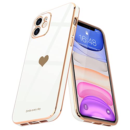 Teageo Kompatibel mit iPhone 11 Hülle, Süße Herzmuster Mädchen Handyhülle Luxuriös Galvanisierte Weich TPU Kameraschutz Kratzfest Stoßfest Schutzhülle Bumper Phone Case für iPhone 11, Weiß Teageo Kompatibel mit iPhone 11 Hülle, Süße Herzmuster Mädchen Handyhülle Luxuriös Galvanisierte Weich TPU Kameraschutz Kratzfest Stoßfest Schutzhülle Bumper Phone Case für iPhone 11, Weiß von Teageo