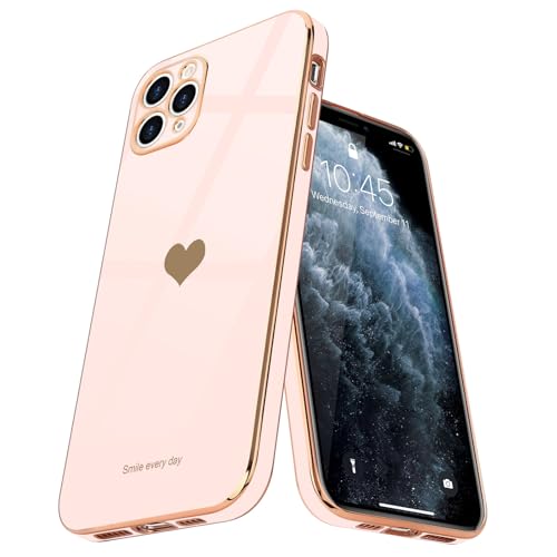 Teageo Kompatibel mit iPhone 11 Pro Hülle, Süße Herzmuster Mädchen Handyhülle Luxuriös Galvanisierte Weich TPU Kameraschutz Stoßfest Schutzhülle Phone Case für iPhone 11 Pro, Licht Rosa Teageo Kompatibel mit iPhone 11 Pro Hülle, Süße Herzmuster Mädchen Handyhülle Luxuriös Galvanisierte Weich TPU Kameraschutz Stoßfest Schutzhülle Phone Case für iPhone 11 Pro, Licht Rosa von Teageo