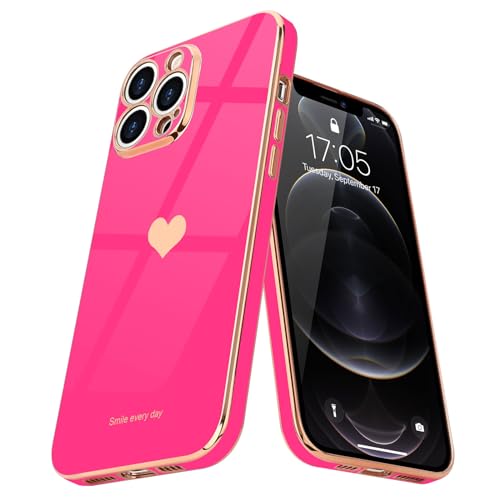 Teageo Kompatibel mit iPhone 12 Pro Max Hülle, Herzförmig Mädchen Handyhülle Luxuriös Galvanisierte Weich TPU Kameraschutz Kratzfest Stoßfest Bumper Schutzhülle für iPhone 12 Pro Max, Rose Rot Teageo Kompatibel mit iPhone 12 Pro Max Hülle, Herzförmig Mädchen Handyhülle Luxuriös Galvanisierte Weich TPU Kameraschutz Kratzfest Stoßfest Bumper Schutzhülle für iPhone 12 Pro Max, Rose Rot von Teageo