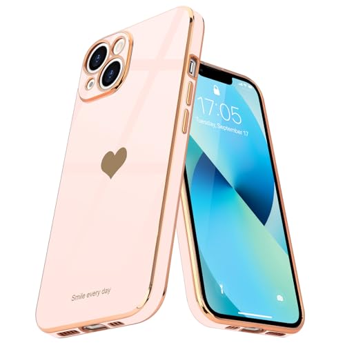 Teageo Kompatibel mit iPhone 13 Hülle, Süße Herzmuster Mädchen Handyhülle Luxuriös Galvanisierte Weich TPU Kameraschutz Kratzfest Stoßfest Schutzhülle Bumper Phone Case für iPhone 13, Licht Rosa Teageo Kompatibel mit iPhone 13 Hülle, Süße Herzmuster Mädchen Handyhülle Luxuriös Galvanisierte Weich TPU Kameraschutz Kratzfest Stoßfest Schutzhülle Bumper Phone Case für iPhone 13, Licht Rosa von Teageo