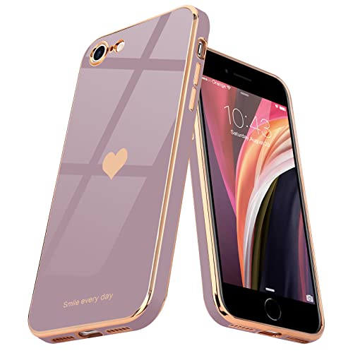 Teageo Kompatibel mit iPhone 7 iPhone 8 iPhone SE2020/2022 Hülle, Süße Herz Handyhülle Luxuriös Galvanisierte Weich TPU Kameraschutz Kratzfest Schutzhülle, Sakura Lila Teageo Kompatibel mit iPhone 7 iPhone 8 iPhone SE2020/2022 Hülle, Süße Herz Handyhülle Luxuriös Galvanisierte Weich TPU Kameraschutz Kratzfest Schutzhülle, Sakura Lila von Teageo