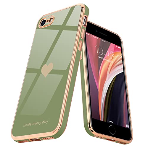 Teageo Kompatibel mit iPhone 7 iPhone 8 iPhone SE2020/2022 Hülle, Süße Herz Handyhülle Luxuriös Galvanisierte Weich TPU Kameraschutz Kratzfest Schutzhülle für iPhone 7/8/SE2020/2022, Lichtgrün Teageo Kompatibel mit iPhone 7 iPhone 8 iPhone SE2020/2022 Hülle, Süße Herz Handyhülle Luxuriös Galvanisierte Weich TPU Kameraschutz Kratzfest Schutzhülle für iPhone 7/8/SE2020/2022, Lichtgrün von Teageo