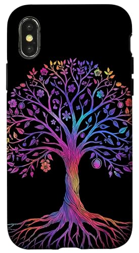 Baum Leben Regenbogen Spirituell Frieden Meditation Geschenk Zen Hülle für iPhone X/XS von Team Zeta